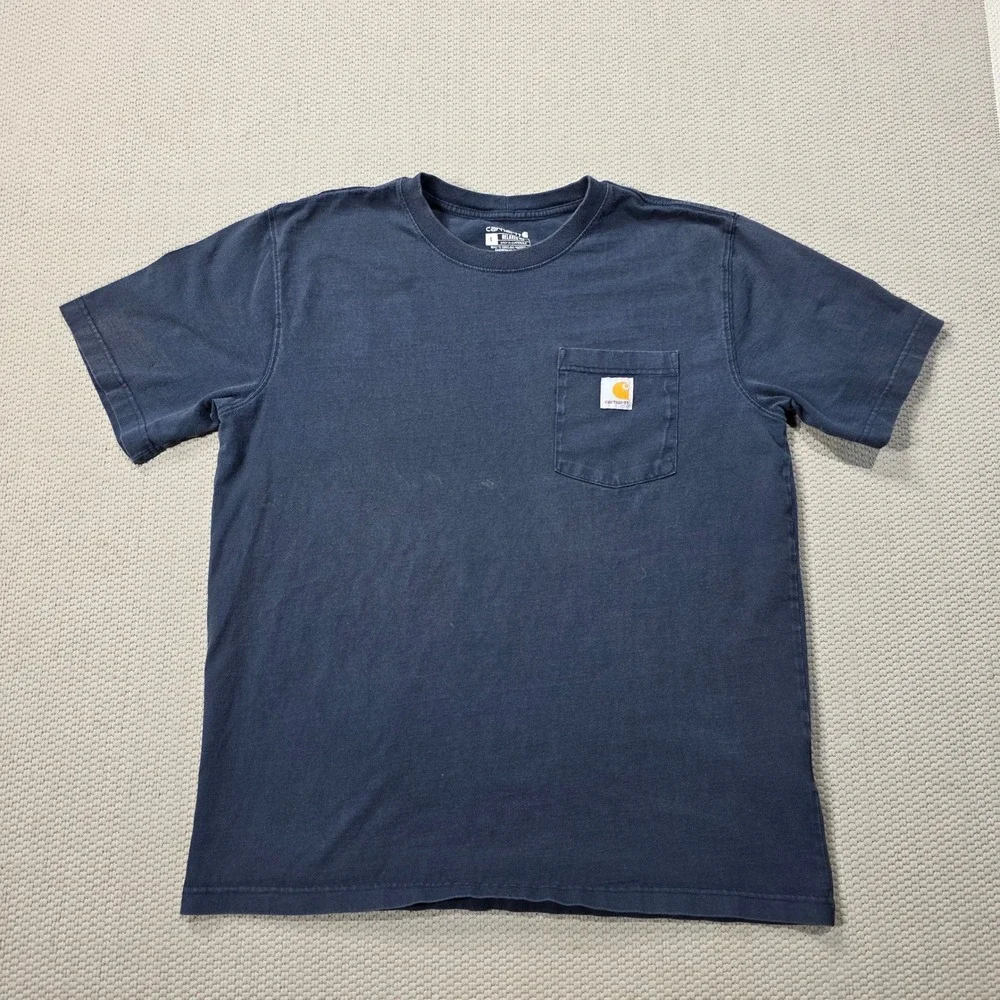 Carhartt Relaxed Fit Pocket T Shirt Mens Large Blue Workwear Casual‎